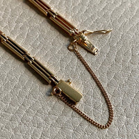 Extraordinary! Antique 18k gold slotted link bracelet - 7 inch length