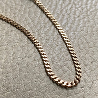 Vintage 18k gold skinny curb bracelet - 8 inch length