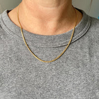 Vintage Italian Classic 18k gold curb link necklace, era 1944-1967 - 20 inch length