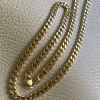 AMAZING! Heavy Italian Vintage Curb Link Necklace in Solid 18k Gold - 20 inch length