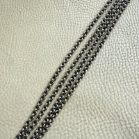 Loooong Vintage Double Rolo Link Necklace in Silver – 41 Inch Length