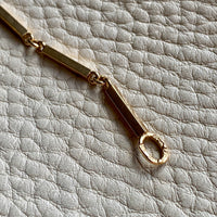 Modernist 18k solid gold bar link chain necklace - Made in 1961 - 17.5 inch length