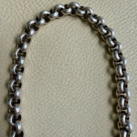 MEGA ROLO!! Heavy 228 gram Silver Rolo Link Necklace with Large Bolt Clasp - 17.5 inch length
