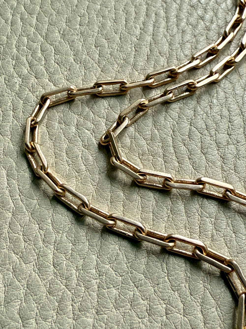 1977 Double Biker Chain Bracelet with Elongated Links - Vintage 18k Gold - 7.4 inch length