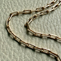 1977 Double Biker Chain Bracelet with Elongated Links - Vintage 18k Gold - 7.4 inch length