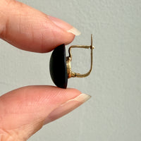 Excellent! 18k Gold set with Black Jet Vintage early 20th Century era Dome Earrings