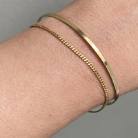 1942 Vintage 18k gold skinny curb bracelet - 7.5 inch length