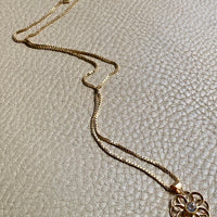 Modernist flower pendant in 18k gold with quartz - Vintage Swedish