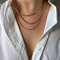 1960s era 18k Gold Vintage Mariner Link Chain Necklace - 20 inch length