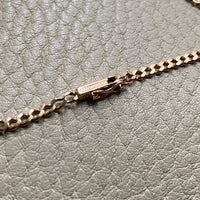 Vintage 18k gold skinny curb bracelet - 8 inch length