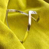 Vintage double-wishbone style bangle in solid sterling silver - 8 inch interior