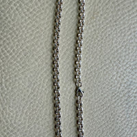 Chubby Vintage Silver British Rolo Link Necklace- 18 inch length