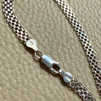 Vintage Sterling silver x-link necklace - 17 inch length