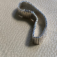 1975 Sterling silver brick link bracelet - Falköping, Sweden - 7.25 inch length