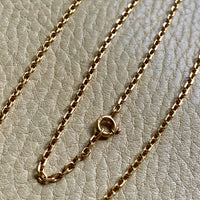 14k Gold Vintage Skinny Biker Link Chain Necklace - 23.1 inch length