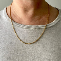 Vintage Italian UnoAErre Biker link chain in 18k gold - 21.5 inch length