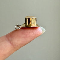 14k Gold Vintage Top Hat charm or pendant