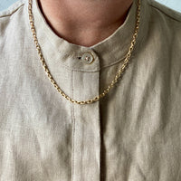 Vintage Danish Chunky Biker Link Chain Necklace in 14k Gold - 18.9 Inch length