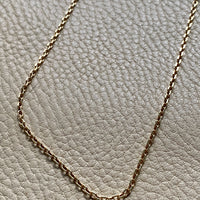 14k Gold Vintage Skinny Biker Link Chain Necklace - 23.1 inch length