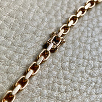 WHOA 45g Midcentury era biker link necklace! - solid 14k gold links- 16.5 inch length