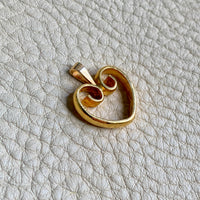 23k and 18k gold Swedish handmade heart pendant - early 20th century era