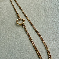 1899 Antique Swedish 18k Gold Curb Link Watch Chain Necklace - 15.8 inch length