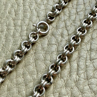 Vintage Silver Double Rolo Link Necklace – 16 Inch Length