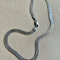Vintage Sterling silver x-link necklace - 17 inch length