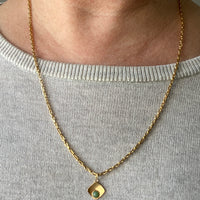 18k gold jade cabochon medallion pendant or charm
