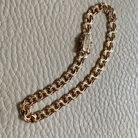 Vintage 1968 Double link solid 18k gold bracelet - 7.5 inch length