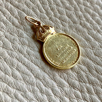18k gold Swedish medal for “Zealous and Devoted Service of the Realm” pendant