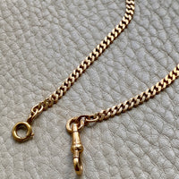 1938 Pressed Curb Link Watch Chain Necklace in 18k Gold - 15.6 inch length