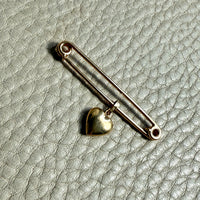 1936 Swedish Vintage 18k gold safety pin brooch or chain extender - 1.8 inch length