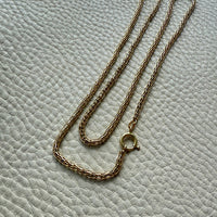 Vintage Slinky 14k Gold Basket Link in the Round - Signed Necklace - 23 inch length
