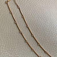 Finnish 18k gold bar link necklace with stylized heart centerpiece - 16.5 inch length