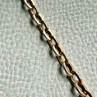 18k Gold Antique Biker Link Watch Chain Necklace Extender or Bracelet with Large Bolt Clasp - 11.2 inch length