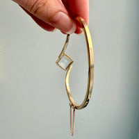 1944 Modernist Rock Crystal and 18k Gold Hinged Bangle by STIGBERT - 7.1 inch interior circumference