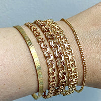 Vintage 1963 Double link solid 18k gold bracelet - 7.7 inch length
