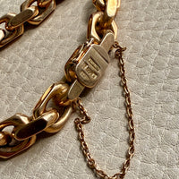 CHONK! 1911 Swedish Antique 18k gold Biker Link Bracelet 8mm width - 7.1 inch interior circumference