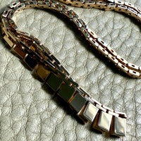 Shimmering Vintage 14k Gold Cleopatra Link Necklace - 17.8 inch length