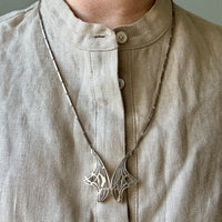 1984 Sterling Silver Butterfly Wing bar link Necklace BY ALTON - 24 inch length
