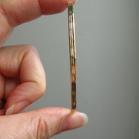 1950s era Vintage Faceted Bangle Bracelet 18k Gold – 8.5 Inch Interior Circumference