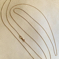 Antique cable link guard chain necklace in 18k gold - 58 inch length