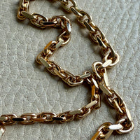 RARE Midcentury Era 14k gold Graduated Biker Link Necklace Signed Edvin Einar & C Larsen - 17.8 inch length