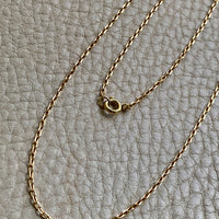 18k Gold Vintage Skinny Biker Link Chain Necklace - 25 inch length