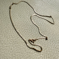 Scandinavian Vintage Pressed Curb Link 18k Gold Necklace - 17.5 inch length