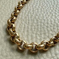 Vintage Chubby Graduated Rolo Link Necklace 18k Gold – 18.25 Inch Length