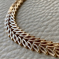 Exquisite 14k gold Danish Leaf Link necklace - geneva variation - by Jens Poul Asby