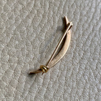 14k Gold Antique Graduated Seed Pearl Crescent Moon Brooch - Medium