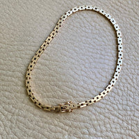 Danish vintage 14k slim brick link bracelet